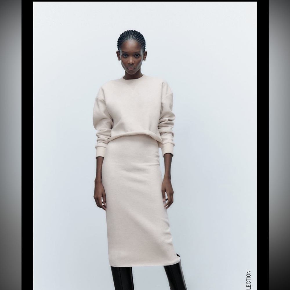 Zara Soft Sweatshirt and Skirt Set
